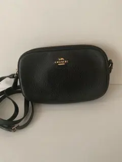 コーチショルダーカメラバッグブラックシポ革レザー　Used