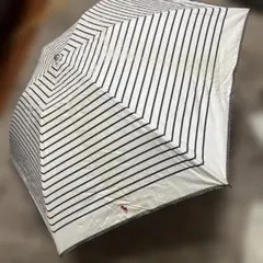 ポロ ストライプ柄折りたたみ傘 晴雨兼用