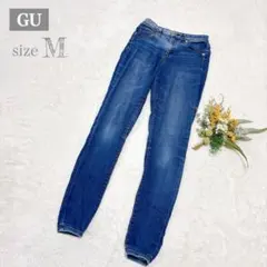 【ジーユー】ストレッチスキニーデニムパンツ ブルー W67 263003 ●