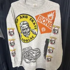 old skate マルチプリント　ヴィンテージスウェット