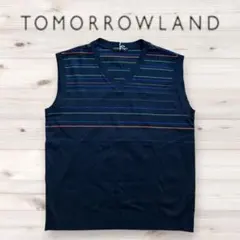 トゥモローランド ベスト 新品 トリコット Vネック ボーダー