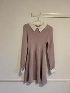 INGNI 襟付きピンクニットワンピース
