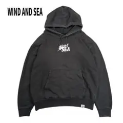 WIND AND SEA パーカー プルオーバー ロゴ プリント ブラック Mのサムネイル
