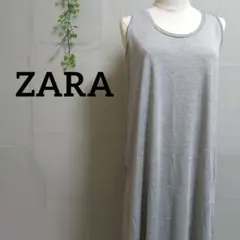ZARA ザラ ノースリーブ Aライン ロング ワンピース ストライプ M