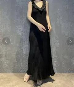 EIMY ISTOIRE バックオープンフリルニットワンピース