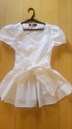 ホワイトチュニック サイズ38 ウエストリボン付きのサムネイル