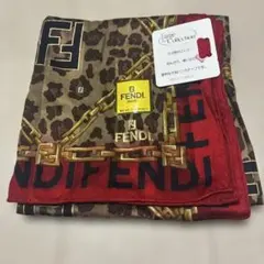 FENDI レオパード柄 ハンカチ 大判