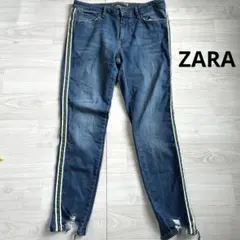 ZARA BASIC サイドライン デニムパンツ スキニー ストレッチ 42
