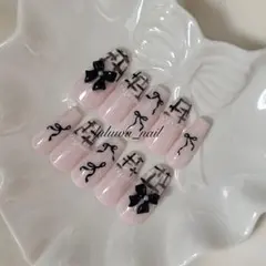 ネイルチップ 現品 スナ系 フレンチガーリー 量産型 韓国 ワンホン y2k