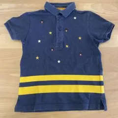 ミキハウス　ダブルビー　紺　刺繍　ポロシャツ　120cm