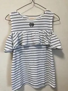 repipi armario 肩出しボーダー フリル Tシャツ Mサイズのサムネイル