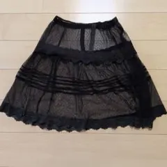 【GWセール❣】ブラック シースルーフレアスカート　25