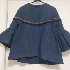 処分　ザラ フレアジャケット ネイビー M