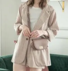 GRL ジャケット&ショートパンツ チェック柄 スーツ セットアップ