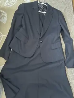 即日発送上下セット ストライプスーツ 黒