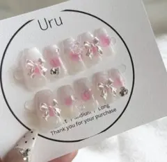 ネイルチップ ニュアンスネイル マグネットネイル 青ネイル キラキラ