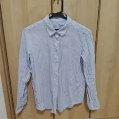 無印良品　ストライプリネンシャツ XS