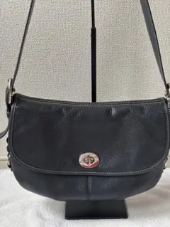 COACH レザー ショルダーバッグ ブラック