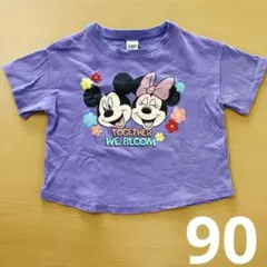 しまむら リトシー 半袖 Tシャツ ミッキー ミニー 90 紫