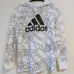 アディダス 140前後 フード付きパーカー 薄手 白 黒 キッズ adidas