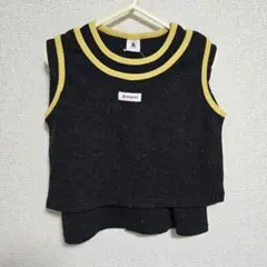 新品 &mignon ネップ ノースリーブTシャツ 100 チャコールグレーのサムネイル