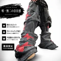 ラインパンツ ワイドパンツ y2k opium - メルカリ