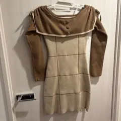 Darichニットワンピース ベージュ・ブラウン