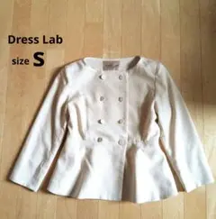 Dress Lab　ノーカラー　ペプラム　ジャケット　S　フォーマル　ベージュ