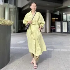 【美品】スタニングルアー　リサイクルナイロンオーバーコート　ライトグリーン　1のサムネイル