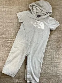 美品　THE NORTH FACE フード付きロンパース 18-24M グレー