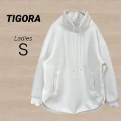 美品✨《TIGORA》ハイネック スウェット レディース S 白