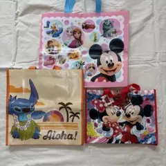 ディズニー ショッピングバッグ エコバッグ ビニールバッグ 3枚セット