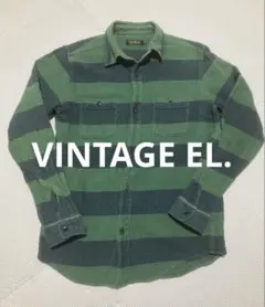 VINTAGE EL. 長袖シャツ　ボーダー　厚手　サイズ38