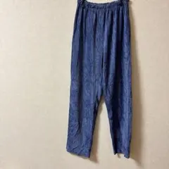 ダークブルー ウエストゴム カジュアルパンツ