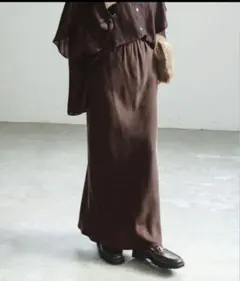 noble キュプラサテンナローAラインスカート