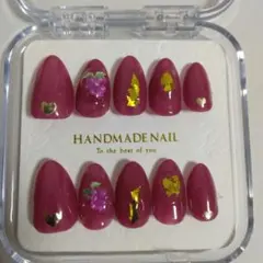 ネイルチップ ジェルネイル ちゅるん ブドウ 現品 ワインレッド 値下げ