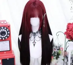 ロングウィッグ レッド×ブラック グラデーションのサムネイル