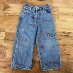 zara キッズ　デニム　刺繍　100cm