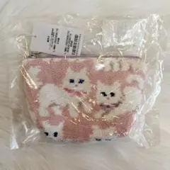 【新品未開封】フェイラー モフモフネコチャン 舟形ポーチS 舟型 ペールピンク