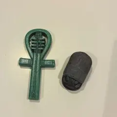 古代エジプト アンクのアムレットととスカラベ フィギュア 海洋堂
