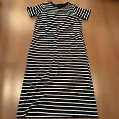 UNIQLO ボーダー　半袖カットソーワンピース、ブラ付き XL