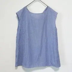 IENA イエナ　ノースリーブ　ストライプシャツ　バックリボンブラウス　リネン