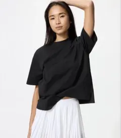 UNIQLO エアリズムコットンクルーネックT 半袖 ブラック