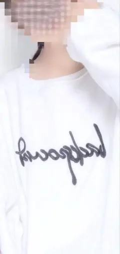 ホワイト刺繍ロゴトレーナー