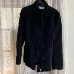 any SiS 黒 ウール混合 ピーコート