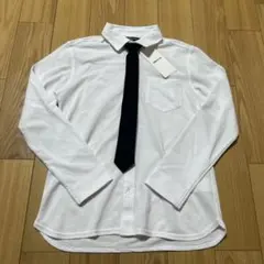 新品☆コムサイズム　黒ネクタイ付き白長袖シャツ140㎝