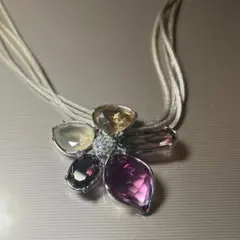 美品 スワロフスキー ネックレス ヘリテージ フラワーモチーフ エレガント 上品