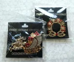 クリスタルブローチセット