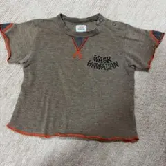 【レトロ】【レア】BEBE WASK ハワイアン刺繍 半袖Tシャツ ブラウンのサムネイル