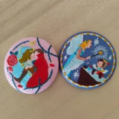 ディズニー刺繍缶バッジ　2個セット